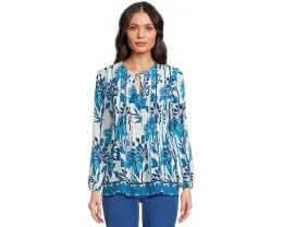 Туника Lilly Pulitzer Marilina с длинным рукавом и V-образным вырезом на завязках