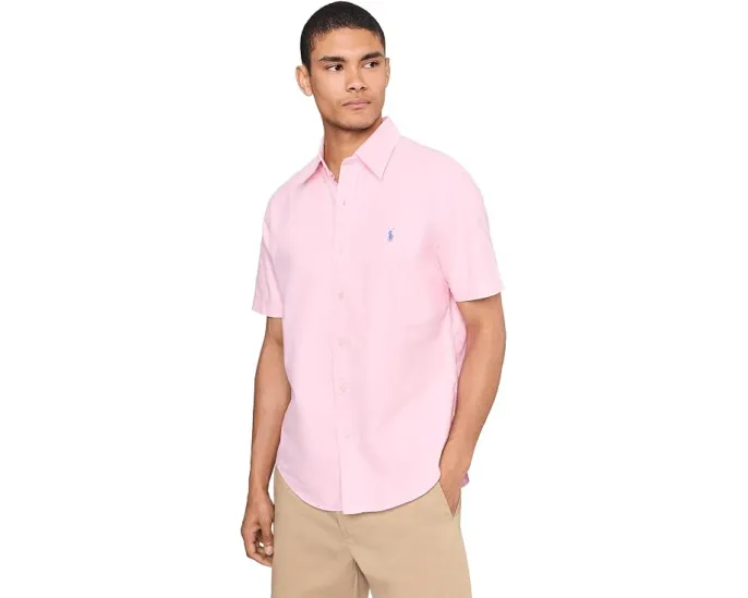 Повседневная рубашка оверсайз Oxford Polo Ralph Lauren в оттенке Кармель Розовый