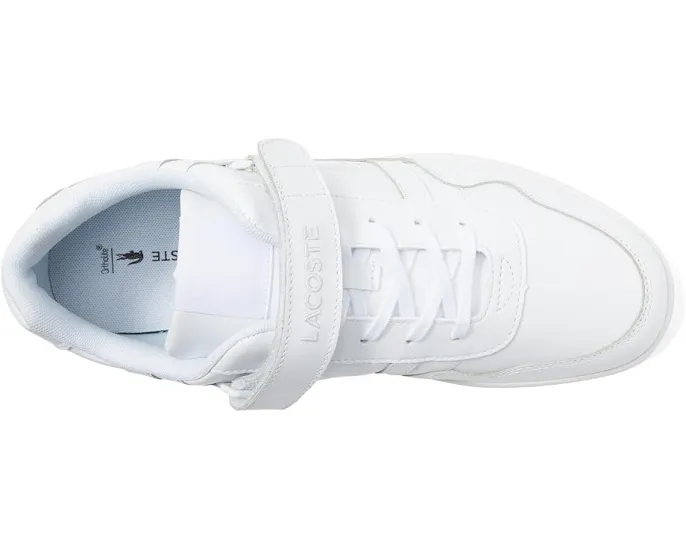 Кроссовки Lacoste T-Clip Velcro на липучке с кожаным верхом