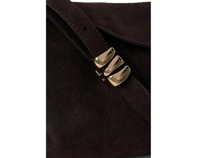 Ведомая сумка Madewell Suede Date Night Party Shoulder из замши с магнитной застежкой