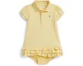Платье-поло Polo Ralph Lauren Kids с рюшами и шортами из мягкого хлопка для малышей