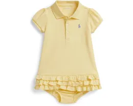 Платье-поло Polo Ralph Lauren Kids с рюшами и шортами из мягкого хлопка для малышей