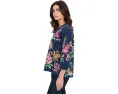 Блуза Split-Neck Linen Johnny Was с цветочным принтом