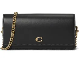 Длинный кошелек COACH Evie с цепочкой из телячьей кожи