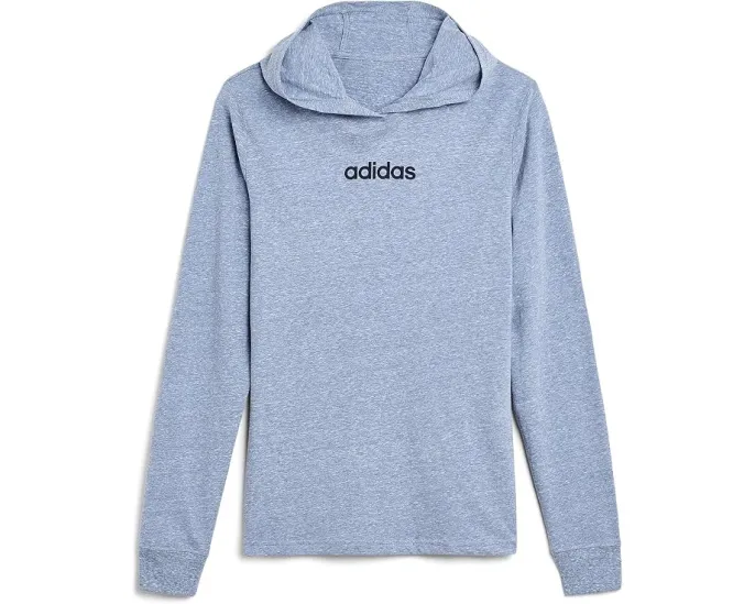 Детская футболка Adidas с капюшоном Snow Heather длинным рукавом