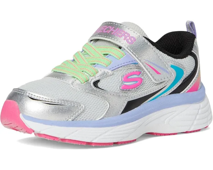 SKECHERS KIDS Vintage Tread детские кроссовки с блестящей сеткой и застежкой на липучке