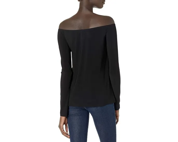 Norma Kamali Long Sleeve Off Shoulder Top топ с открытыми плечами и длинным рукавом