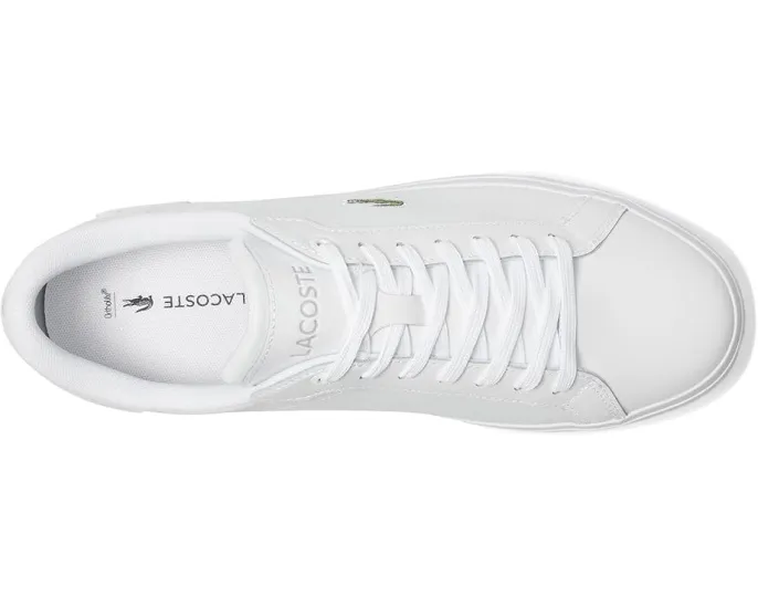 Кроссовки Lacoste Powercourt с верхом из кожи и контрастным крокодилом