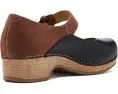 Dansko сабо Bonny Mary Jane из черной кожи с ремешком