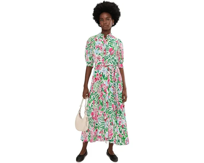Платье-рубашка миди Larkyn Midi Shirtdress от Lilly Pulitzer с расклешенным подолом