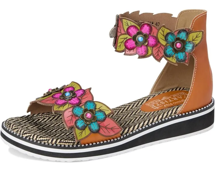Сандалии L'Artiste by Spring Step Cruzer с аппликациями и клиновидным каблуком