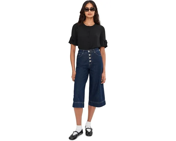 Топ CeCe с пышным рукавом до локтя и бантом