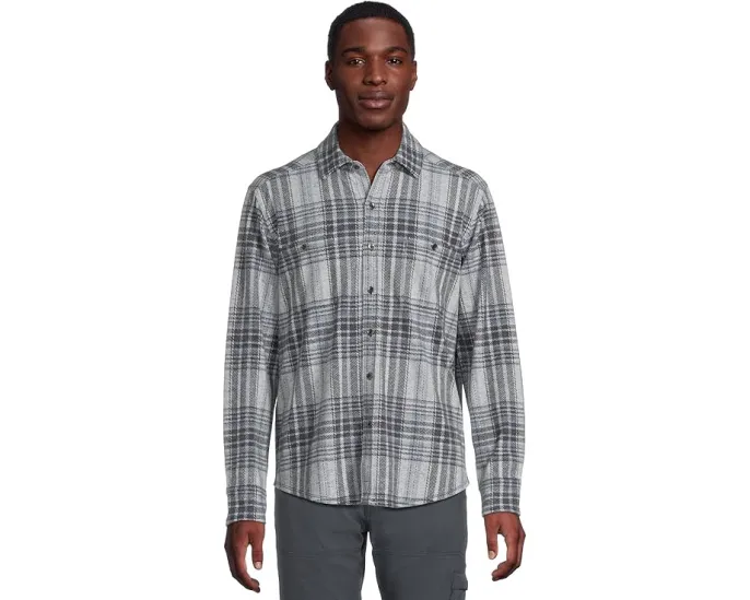 Tommy Bahama Длинная рубашка Fireside Santa Fe в клетку с вышивкой