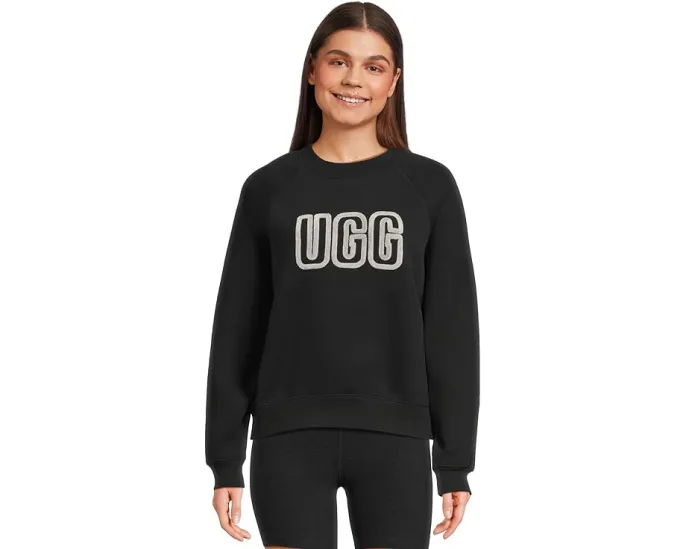 Свитшот UGG Logo Crew Neck с регланными рукавами и аппликацией