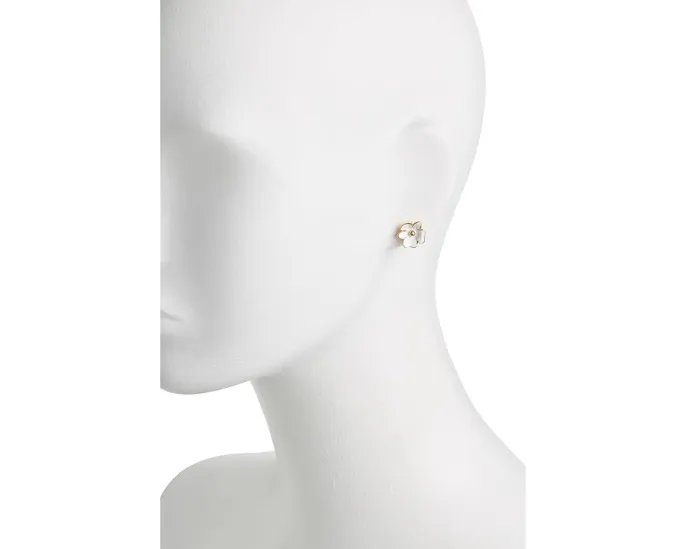 Серьги-гвоздики Golden Bloom Flower Studs от Kate Spade New York с перламутром