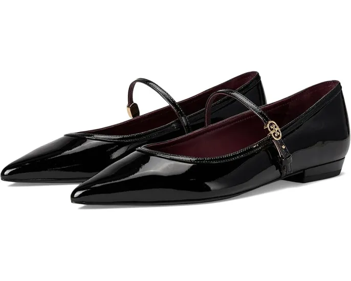 Туфли Mary Jane Double T-Buckle с сетчатым верхом в горошек Tory Burch