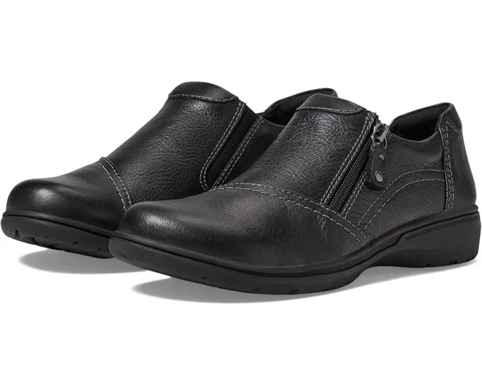 Туфли Clarks Carleigh Ray на плоской подошве с кожаным верхом и молнией