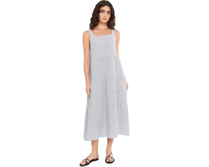 Платье Eileen Fisher с воланами из полосатого органического хлопка