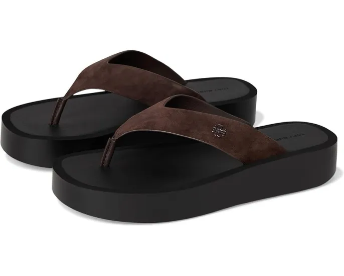 Кожаные шлепанцы Leather Platform Flip Flop от Tory Burch на платформе