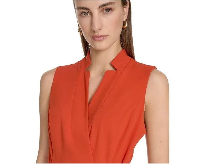 Calvin Klein платье с V-образным вырезом и поясом на завязках