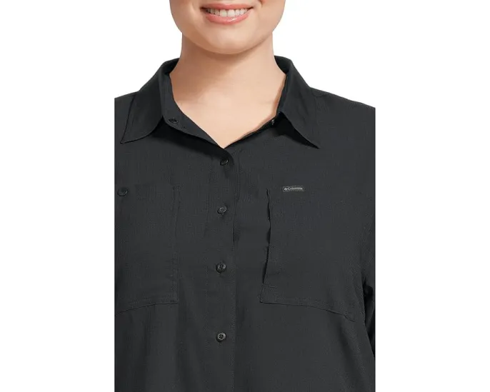 Рубашка Columbia Plus Size Silver Ridge Utility с длинным рукавом и UPF 50