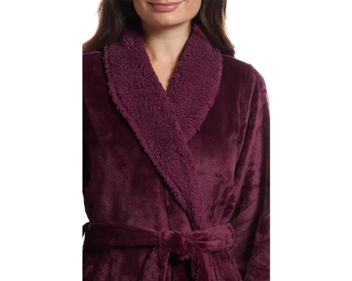 Халат Natori Plush Sherpa 52 дюйма с отделкой из искусственного меха