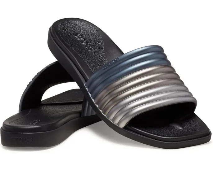 Сандалии-слипоны Crocs Miami с квадратным носком и ребристым ремешком