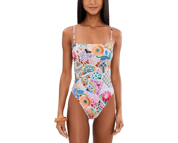 Купальник цельный Seafolly BeachBohème с квадратным вырезом и внутренним бюстгальтером