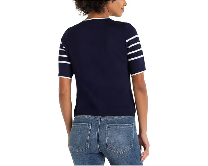 Свитер Liverpool Los Angeles с коротким рукавом и круглой горловиной в полоску