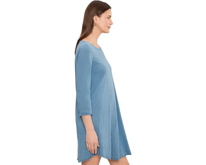 3/4 Sleeve Twisted Crew Neck Dress