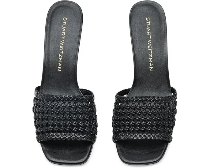 Сланцы Stuart Weitzman Marina Slides 50 с плетеным верхом
