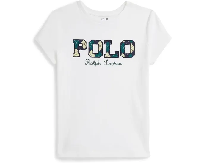 Футболка с логотипом из хлопкового джерси Polo Ralph Lauren для старших детей