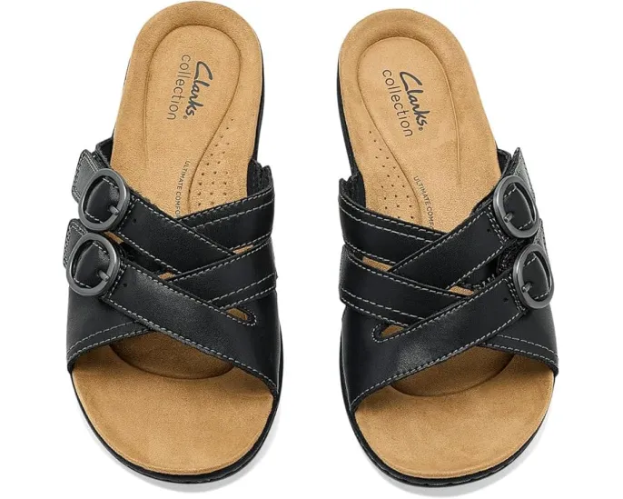 Сандалии Laurieann Opal Clarks из кожи с регулируемыми пряжками и мягкой амортизацией