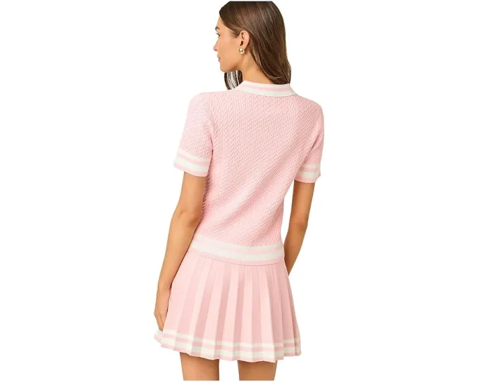 Свитер Suzette с косой вязкой и полосатыми манжетами Lilly Pulitzer