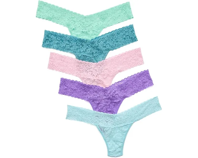 Набор из 5 трусов-стрингов Signature Lace® с заниженной талией Hanky Panky