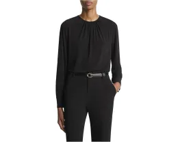 Мягкая блуза Vince с присборенной горловиной и длинными рукавами