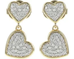 Серьги-пусеты Kate Spade New York Heart Pave Drop с кубическим цирконием
