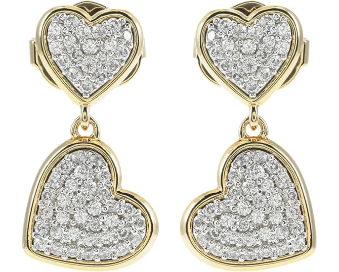Серьги-пусеты Kate Spade New York Heart Pave Drop с кубическим цирконием