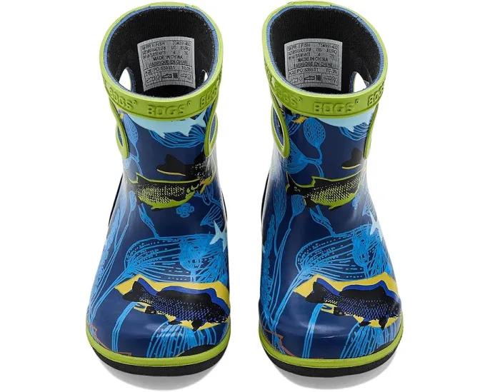 Детские сапоги Bogs Kids Skipper II Fish с принтом рыбок