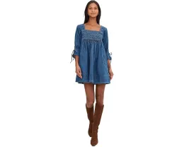 Мини-платье Free People Sonora Denim из денима с квадратным вырезом