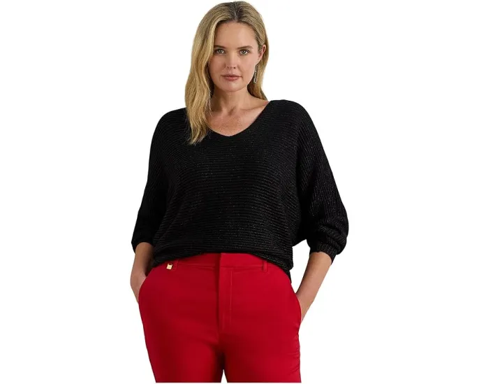 Свитер Lauren Ralph Lauren Plus Size с металликом и рукавом долман