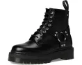 Ботинки Dr. Martens 1460 Quad Harness с 8 люверсами из глянцевой кожи и контрастной фурнитурой