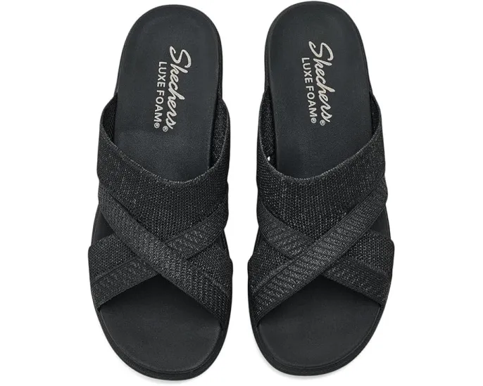 Сандалии SKECHERS Parallel Lite Perfect Tones с блестящими переплетенными ремешками и мягкой стелькой Luxe Foam