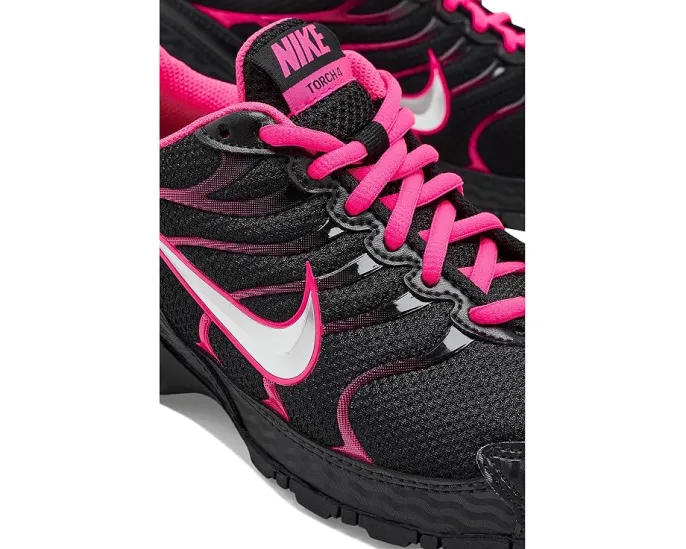Nike кроссовки Air Max Torch 4 черные с серебристыми и розовыми вставками