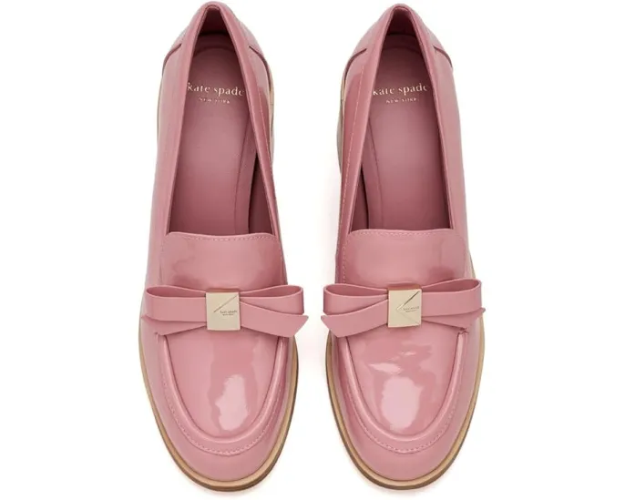Kate Spade New York лоферы на каблуке Deco Bow из гладкой кожи