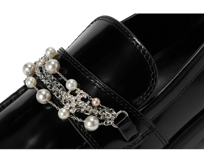 Лоферы Tory Burch Classic Embellished Lug с декором из жемчуга и металла