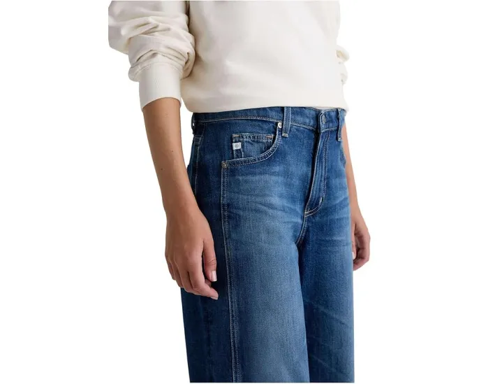 Джинсы AG Saige с средней посадкой и широкими укороченными штанинами