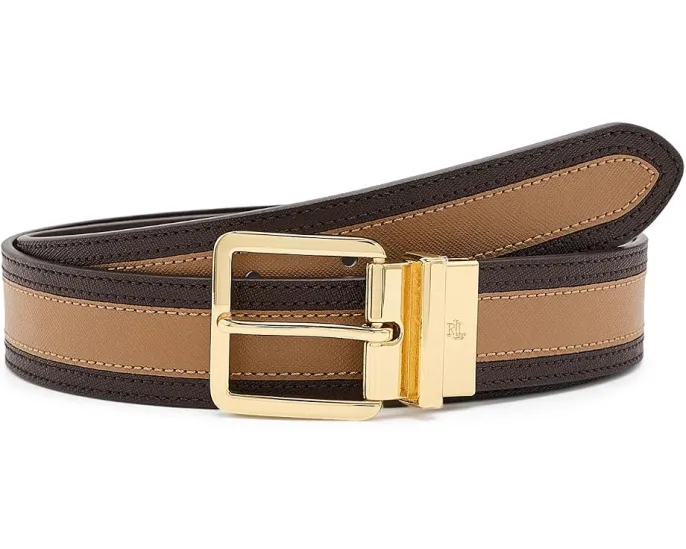 Двухсторонний ремень Lauren Ralph Lauren Crosshatch из кожи