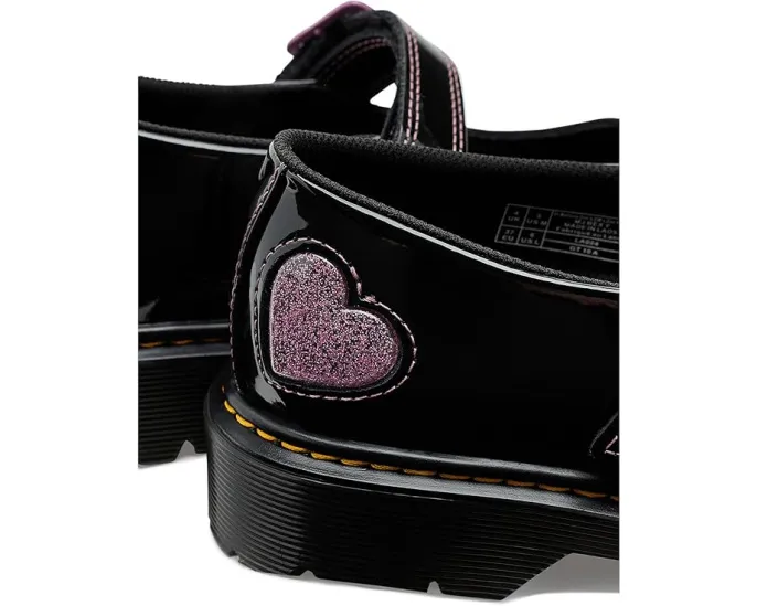 Туфли Mary Jane Dr. Martens Bex Y с блестящим сердцем на контрастной подошве