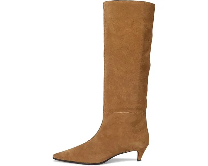 Madewell сапоги Emilie Tall Boot из замши на каблуке